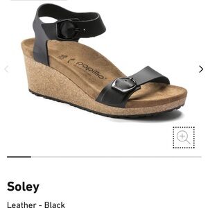 Birkenstock Soley Black Wedges